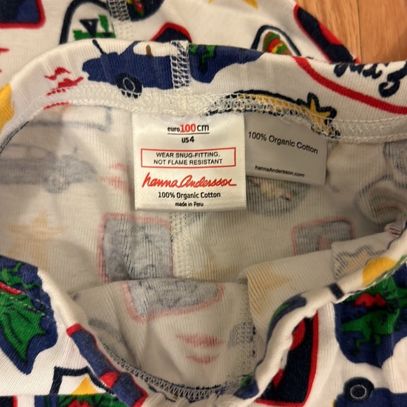 Hanna Andersson Organic Cotton Gnome Car Dragon Rocket Long John Pajamas Size 4T - Picture 3 of 9